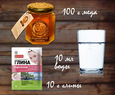 маска с медом и глиной